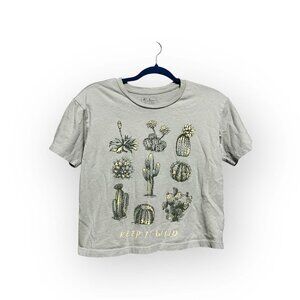 Miken Flow "Keep It Wild" Cactus Graphic Crop T-Shirt – XS